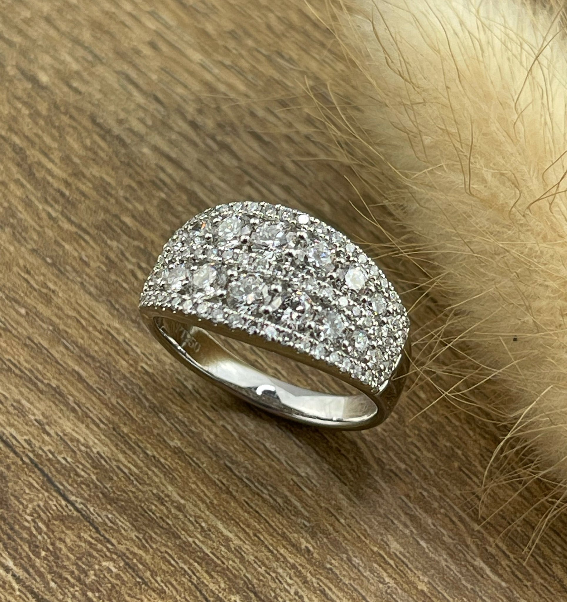 Broad diamond dress ring