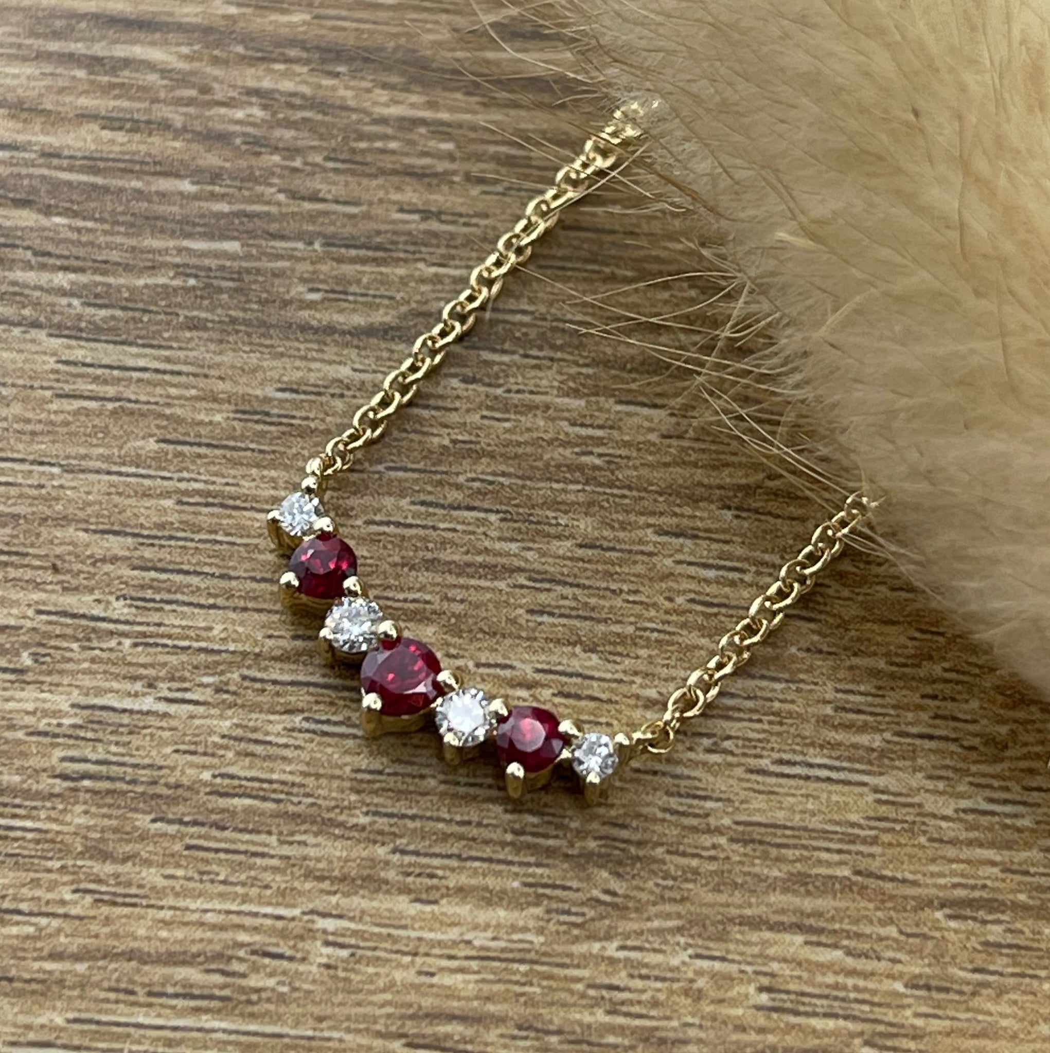 Ruby and diamond tiara necklace
