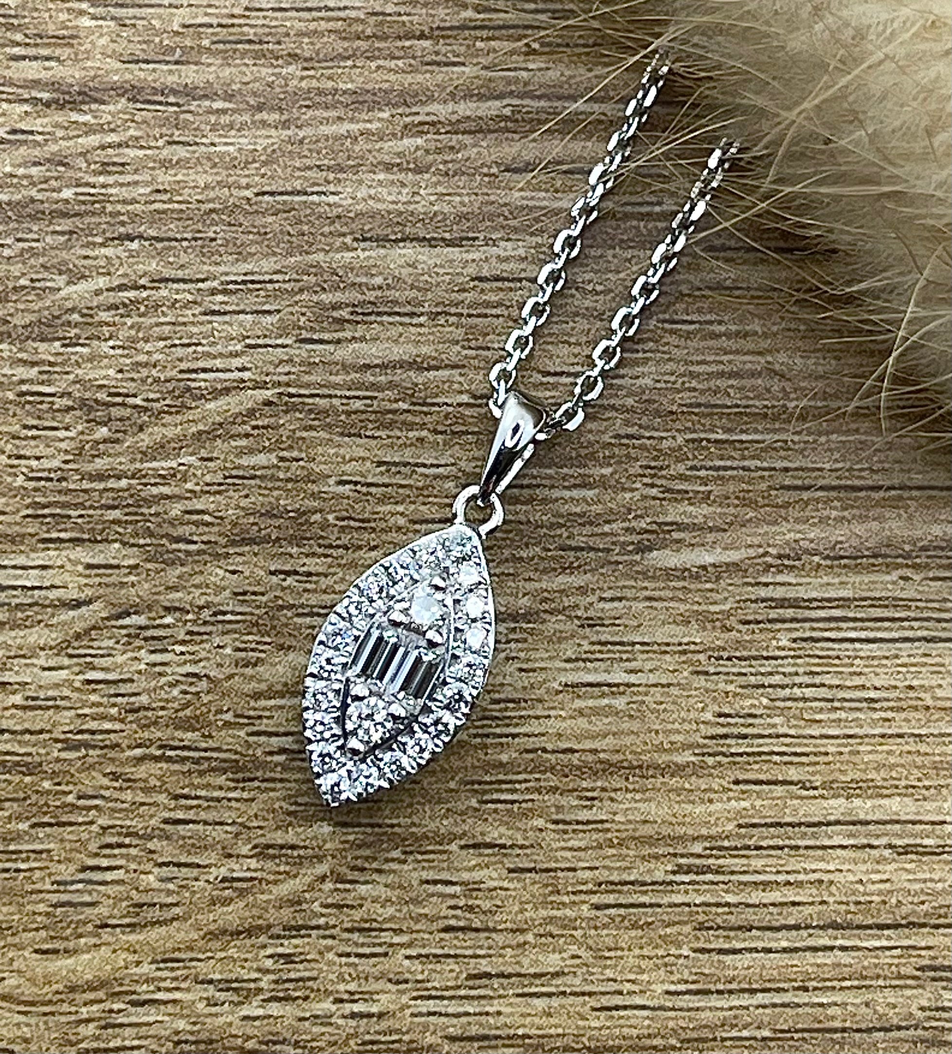 Marquise cluster diamond pendant
