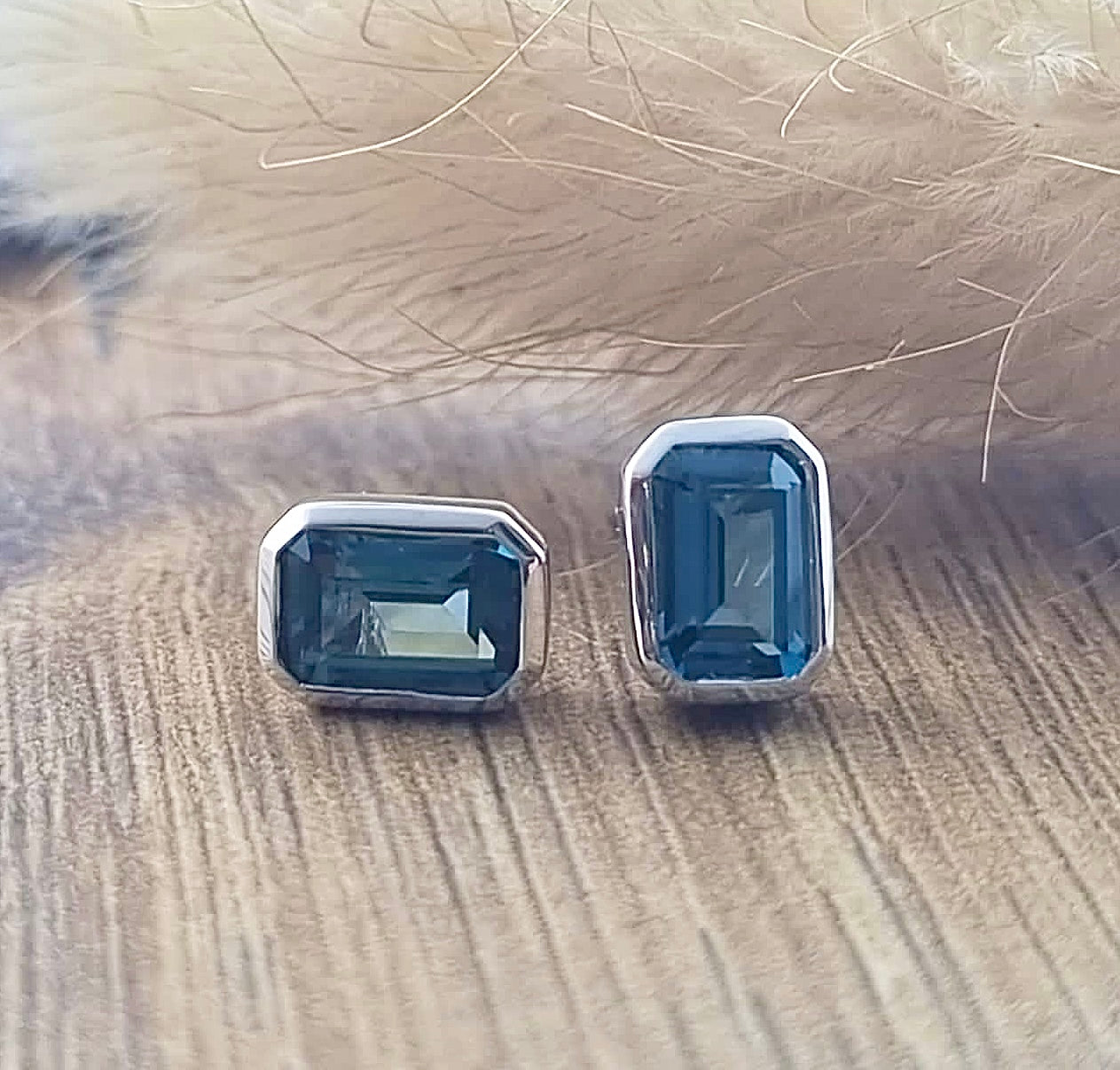 London blue topaz stud earrings