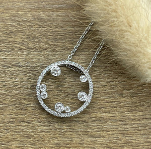 Diamond edged bubble pendant