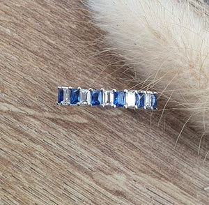 Baguette sapphire and diamond eternity ring