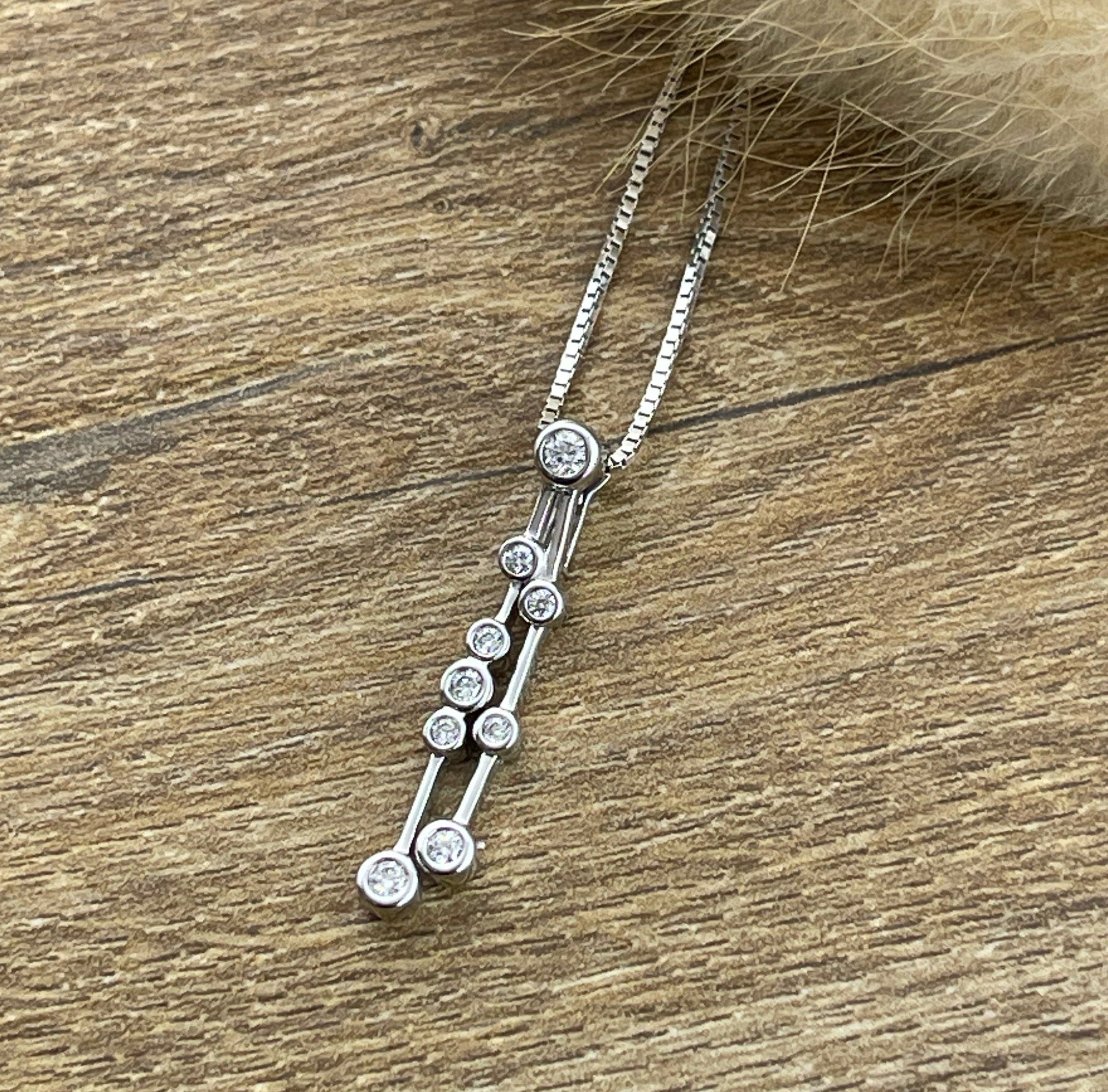 Diamond bubble drop pendant