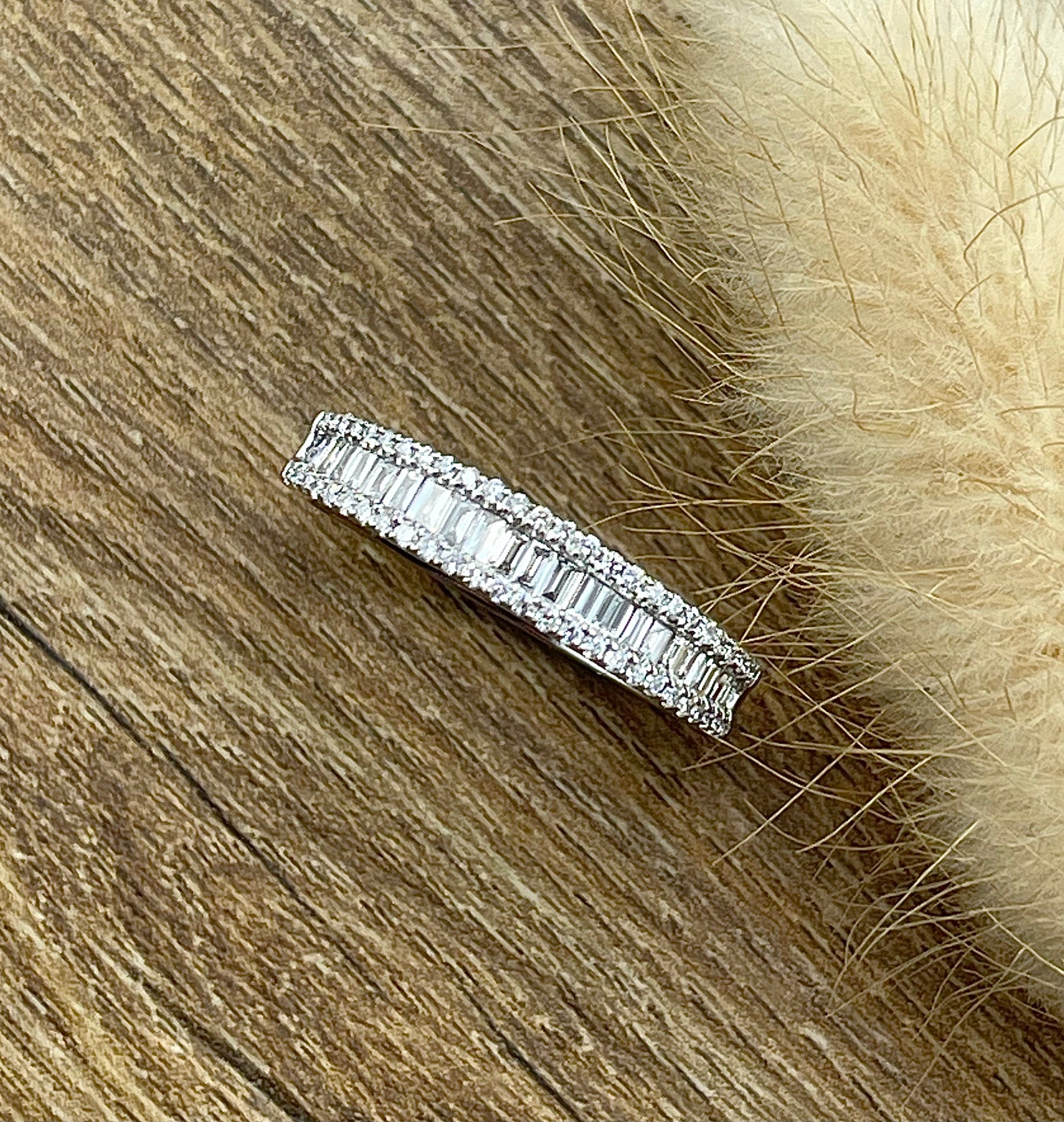 Baguette and round diamond band
