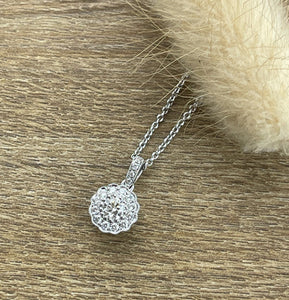 Vintage cluster diamond pendant