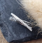 Black and white diamond crossed band
