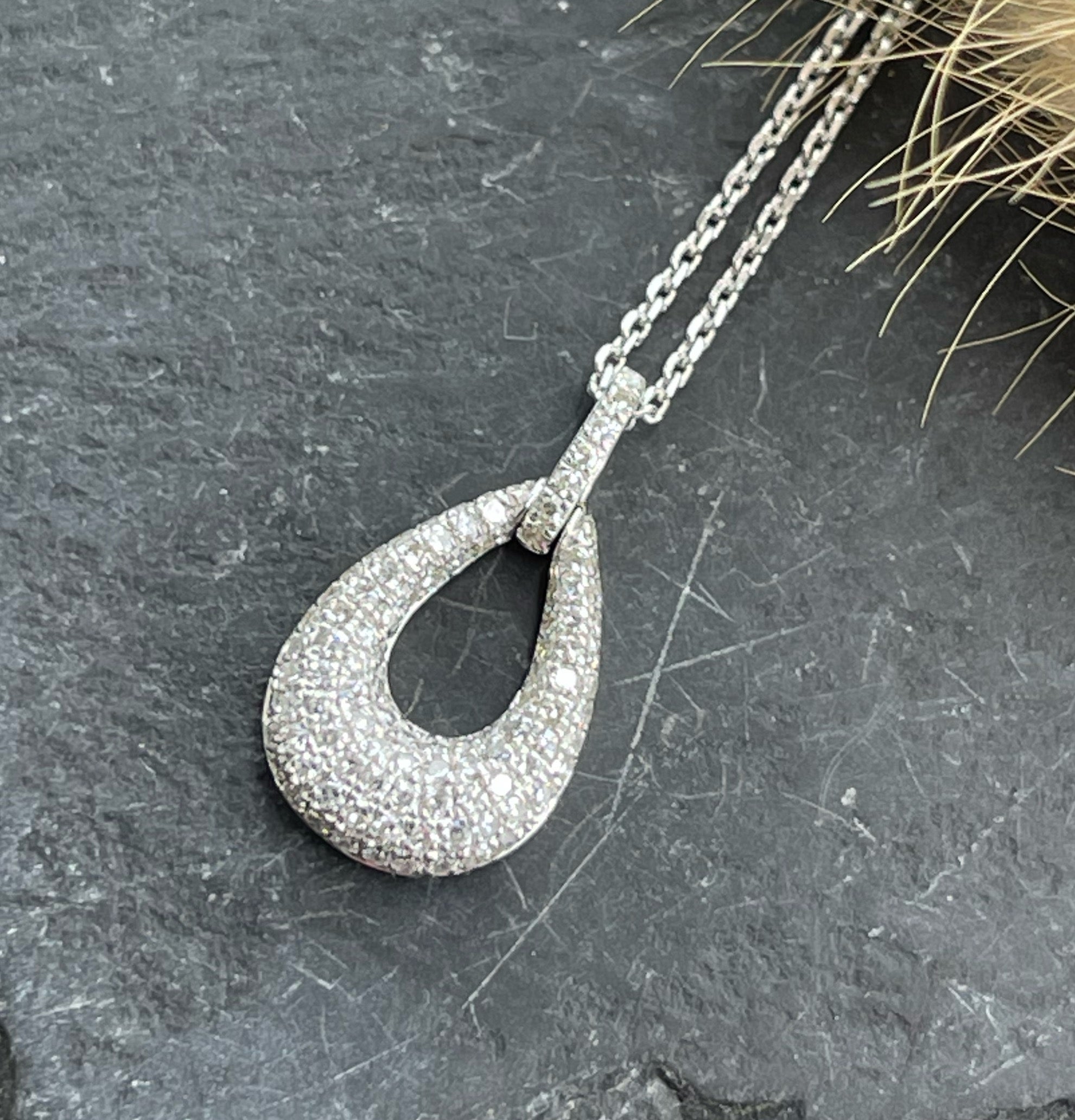 Diamond teardrop pendant
