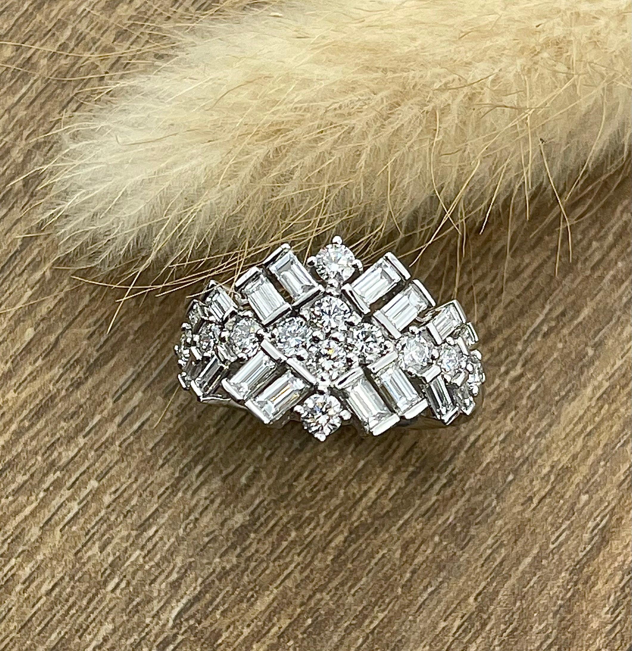 Baguette diamond fancy dress ring