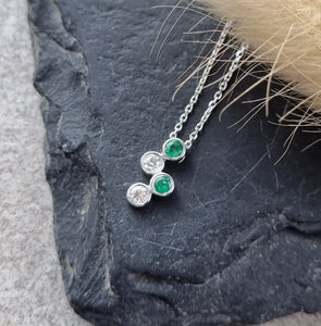 Emerald and diamond bubble pendant