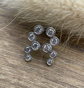 Diamond bubble cascade earrings