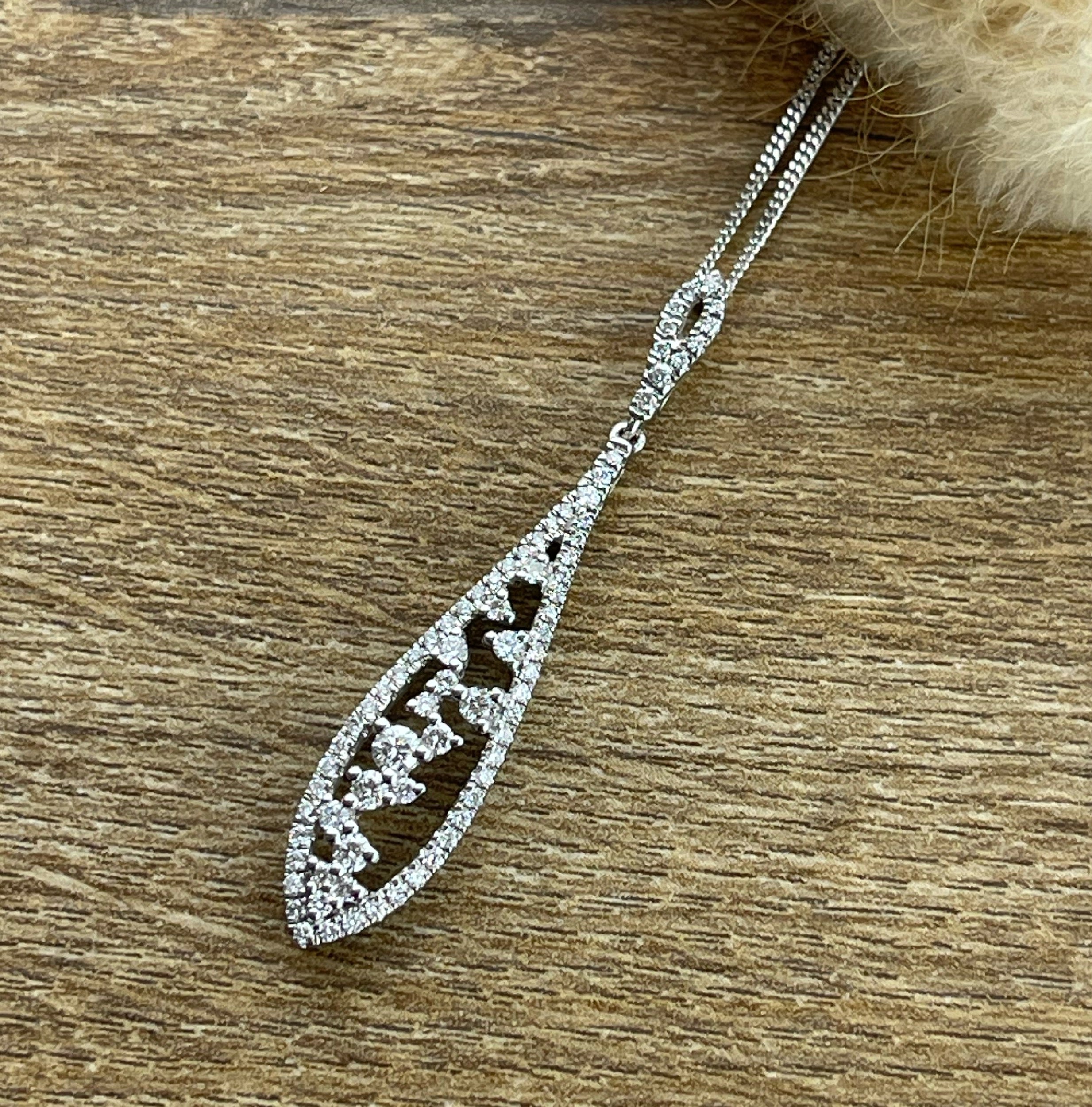 Diamond scatter drop pendant