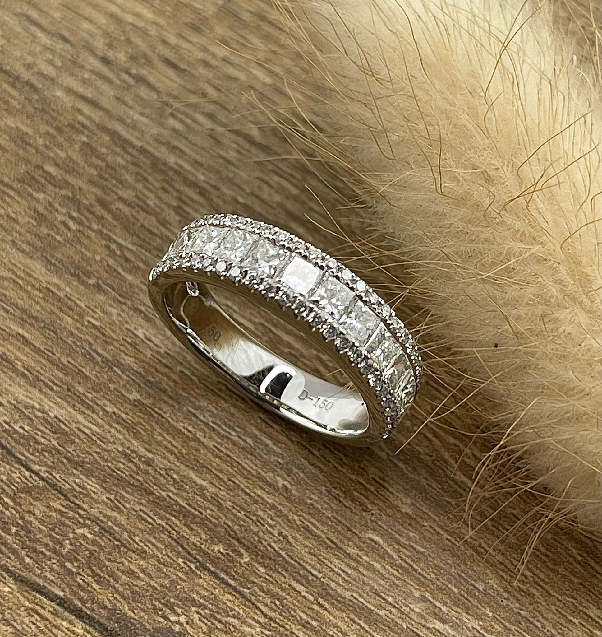 Ring Princess and Brilliant cut Antique Dress Ring - Desert Diamonds Jewelry