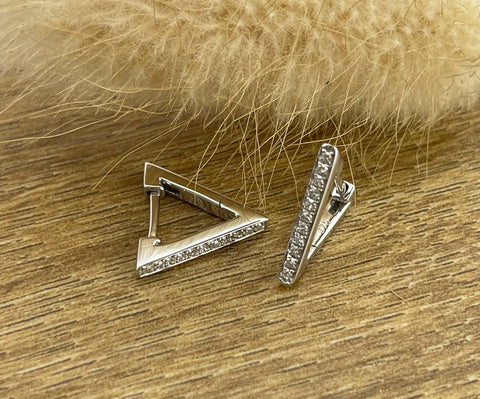 Diamond triangle stud earrings