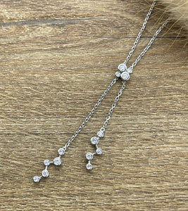 Bubble diamond dropper chain necklet